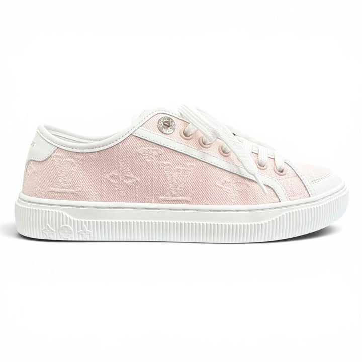 Excellent LOUIS VUITTON Nautical LV Lagoon Sneakers pink Monogramdenim 36 1AGYFO