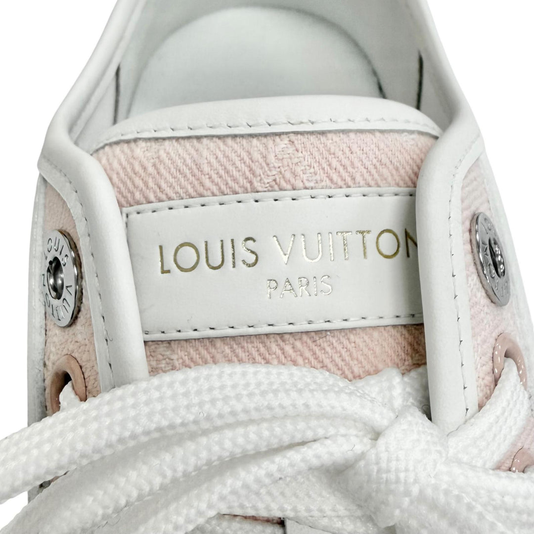 Excellent LOUIS VUITTON Nautical LV Lagoon Sneakers pink Monogramdenim 36 1AGYFO