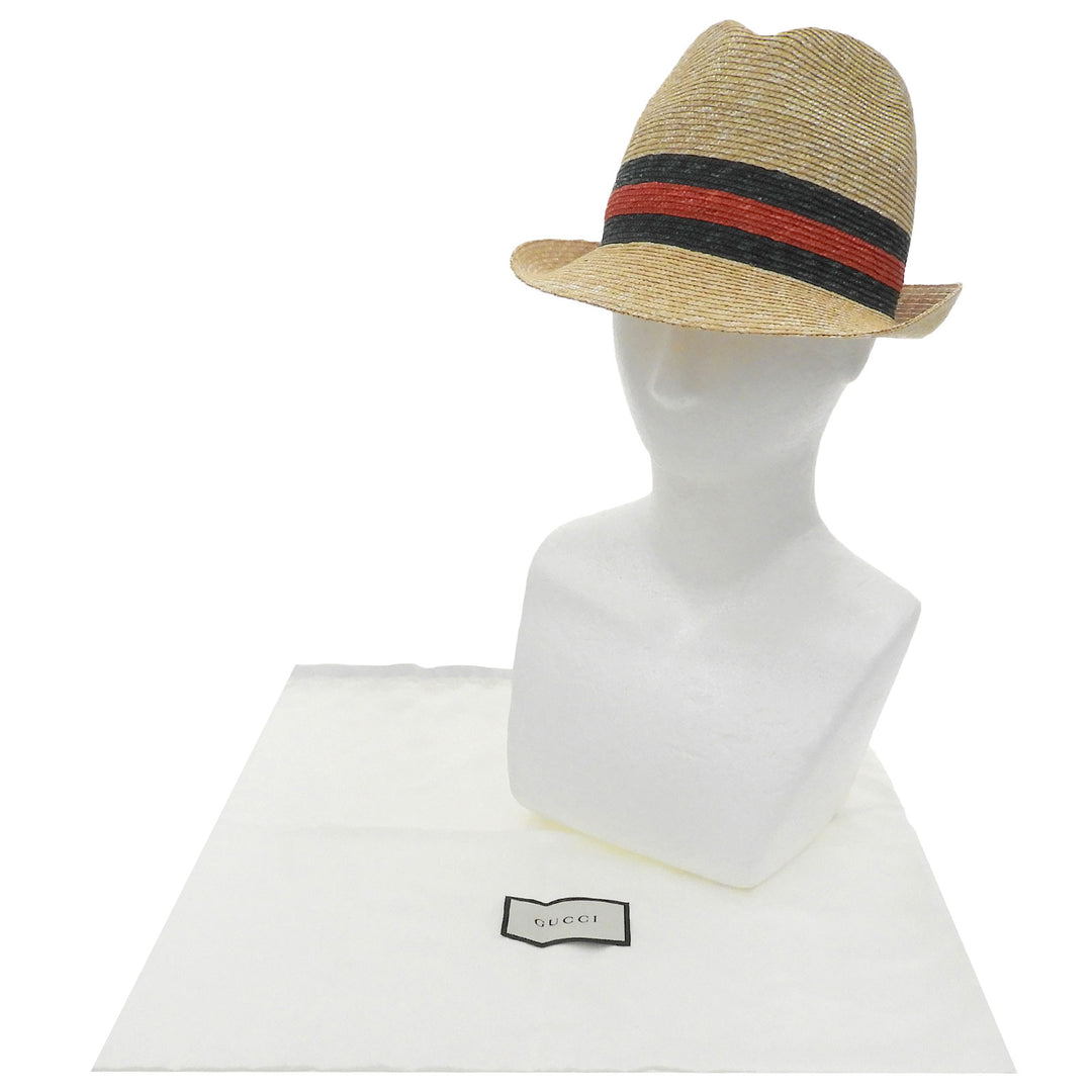Pristine GUCCI hat Sherry Line Straw natural straw Women S 434760