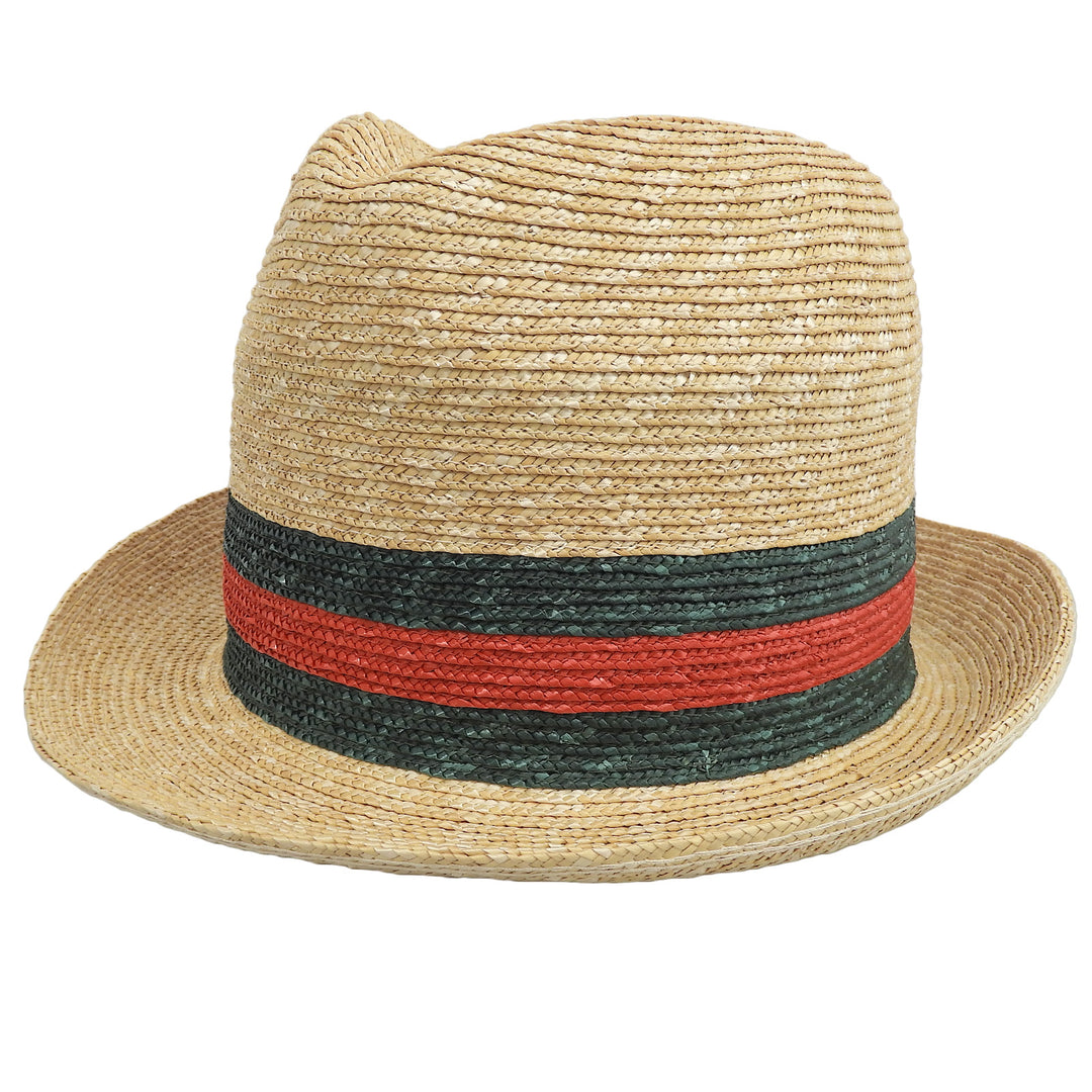 Pristine GUCCI hat Sherry Line Stripe Straw natural straw Women S 434760