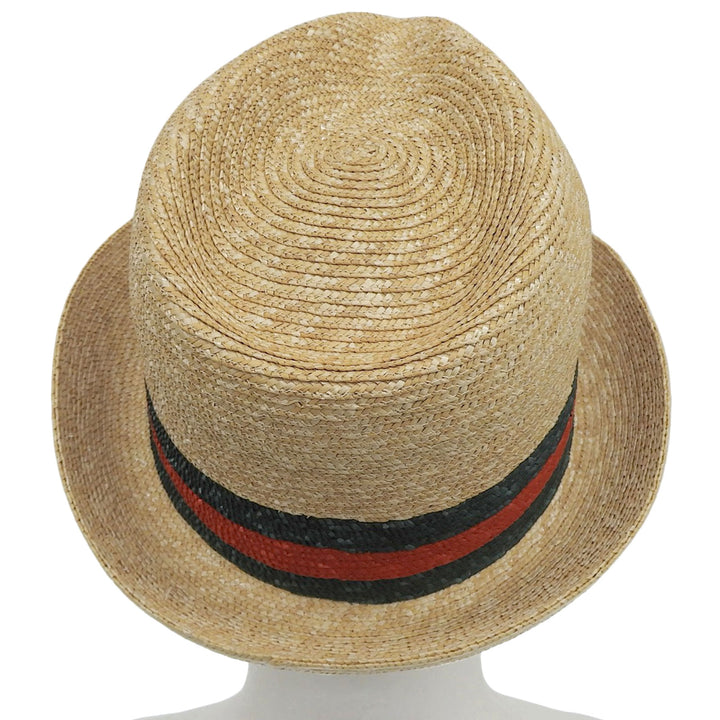 Pristine GUCCI hat Sherry Line Stripe Straw natural straw Women S 434760