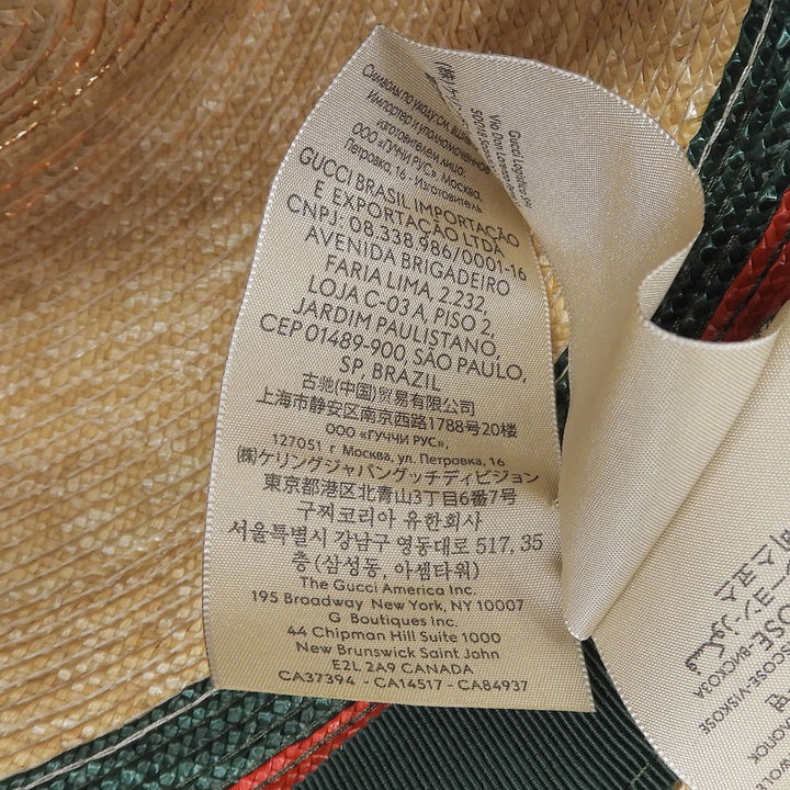 Pristine GUCCI hat Sherry Line Stripe Straw natural straw Women S 434760