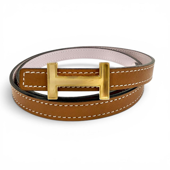 Great HERMES belt Focus 65 H-belt reversible Brown leather Women