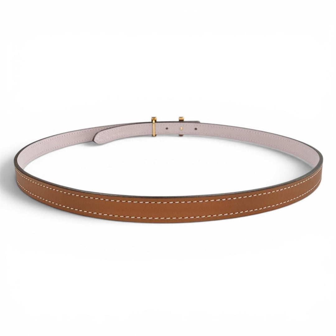 Great HERMES belt Focus 65 H-belt reversible Brown leather Women