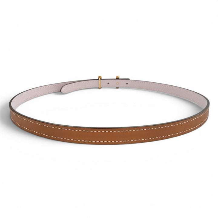 Great HERMES belt Focus 65 H-belt reversible Brown leather Women