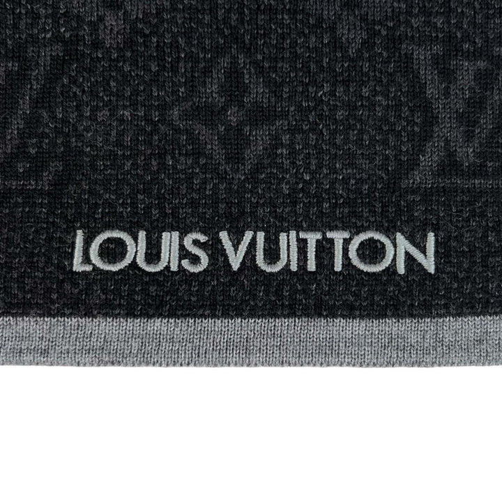Great LOUIS VUITTON Scarf My Monogram Eclipse Logo acupuncture black wool M73468