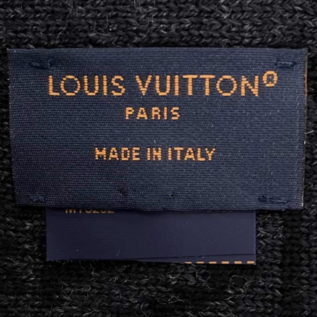 Great LOUIS VUITTON Scarf My Monogram Eclipse Logo acupuncture black wool M73468