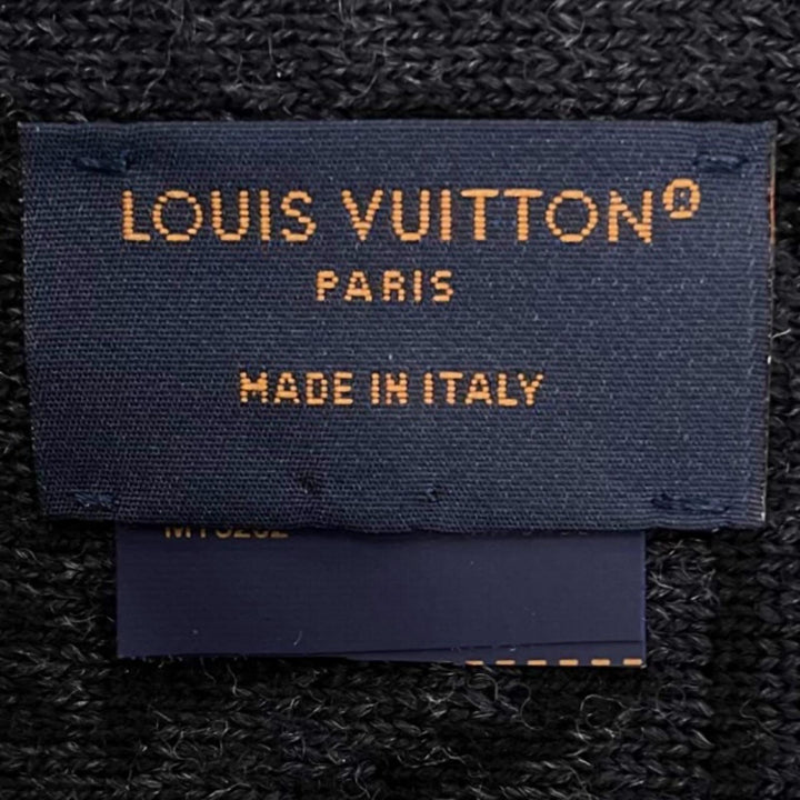 Great LOUIS VUITTON Scarf My Monogram Eclipse Logo acupuncture black wool M73468