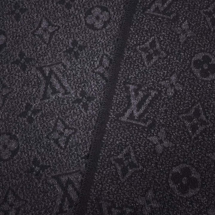 Great LOUIS VUITTON Scarf My Monogram Eclipse Logo acupuncture black wool M73468