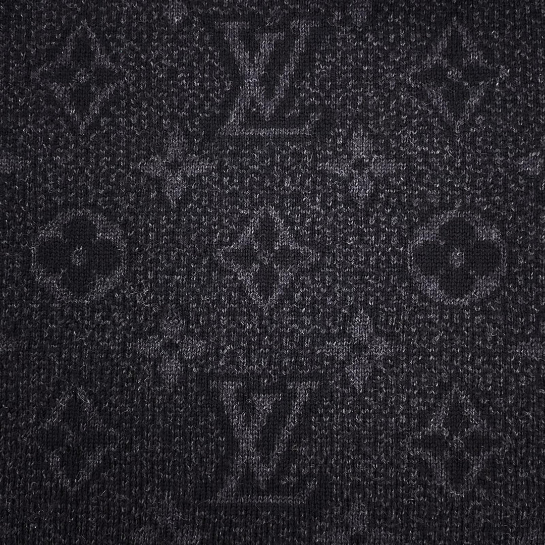 Great LOUIS VUITTON Scarf My Monogram Eclipse Logo acupuncture black wool M73468