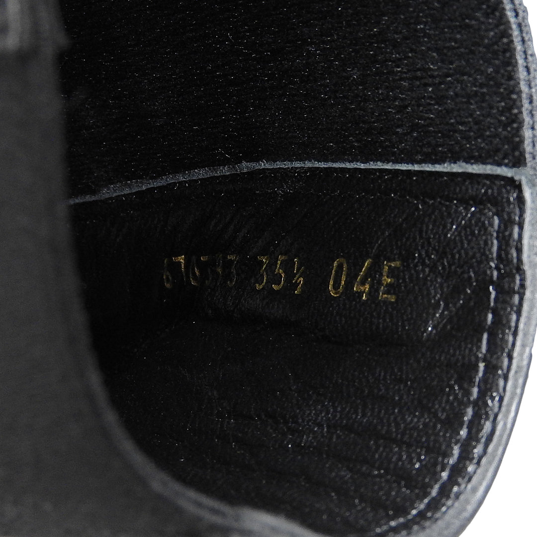 Excellent GUCCI boots Horsebit Gourmet Chain Chelsea black leather 35.5 670393