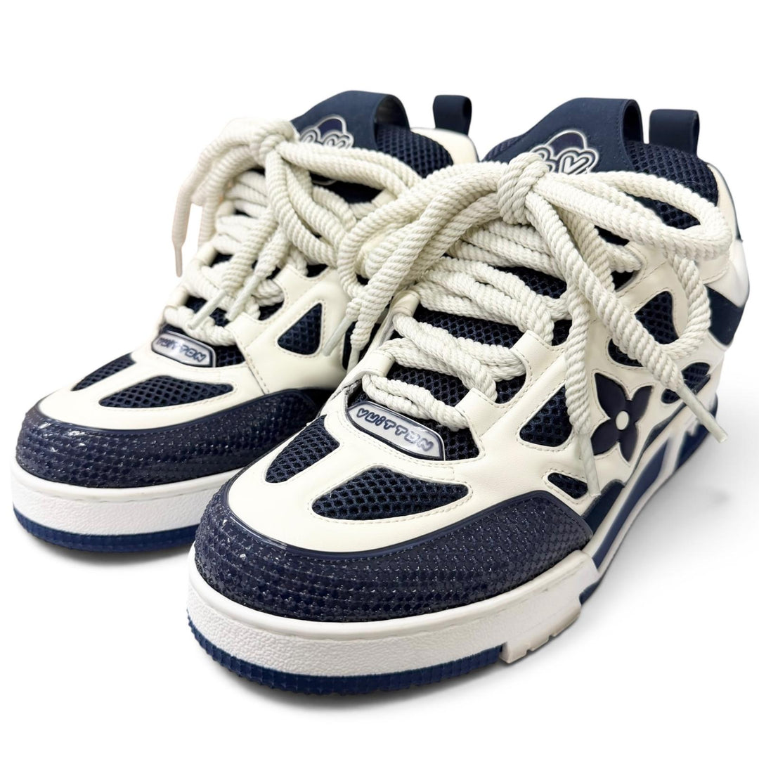 Great LOUIS VUITTON Low cut sneakers LV Skate Line Monogram flower Marine
