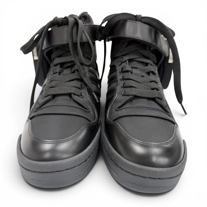 Pristine PRADA adidas High cut sneakers Forum High black Nylon mens 26 GY7040