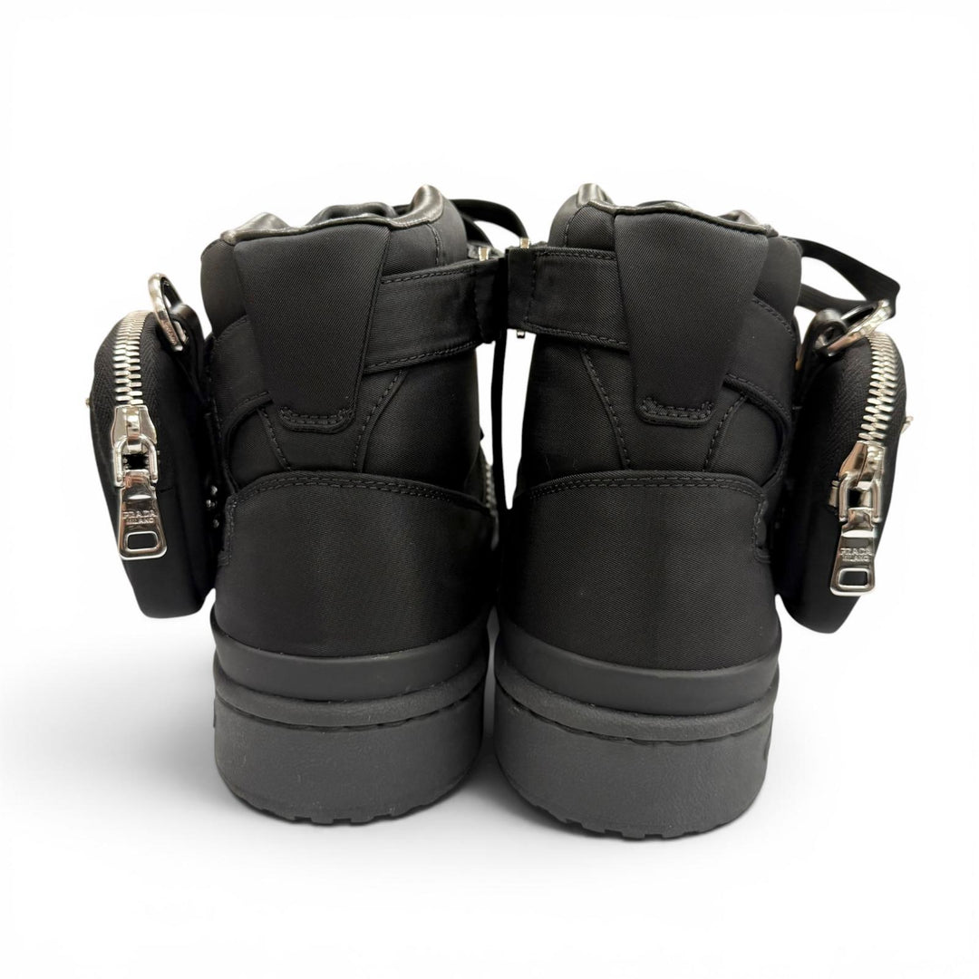 Pristine PRADA adidas High cut sneakers Forum High black Nylon mens 26 GY7040