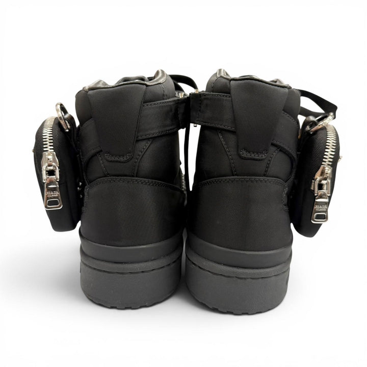 Pristine PRADA adidas High cut sneakers Forum High black Nylon mens 26 GY7040