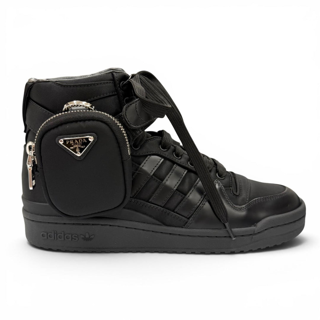 Pristine PRADA adidas High cut sneakers Forum High black Nylon mens 26 GY7040