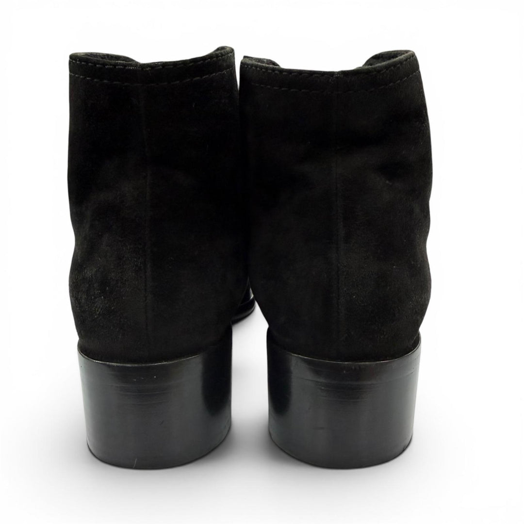 Great CHANEL Ankle boots COCO Mark embroidered sheepskin boots black 35 G33855