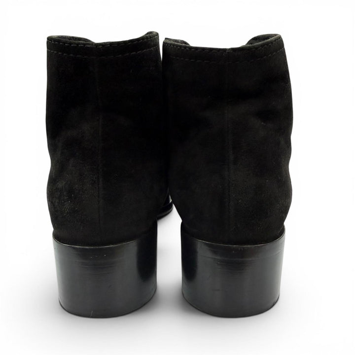 Great CHANEL Ankle boots COCO Mark embroidered sheepskin boots black 35 G33855