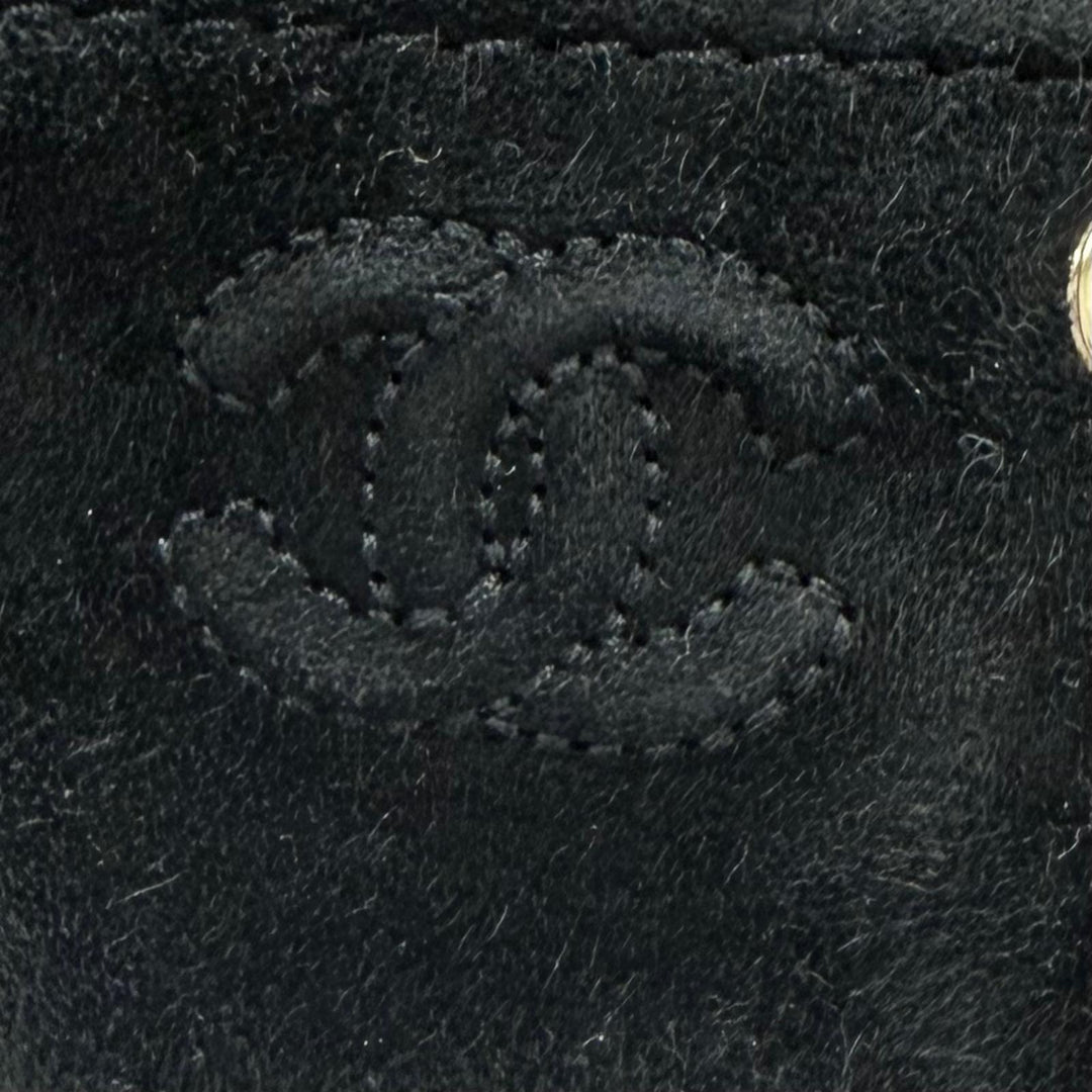 Great CHANEL Ankle boots COCO Mark embroidered sheepskin boots black 35 G33855