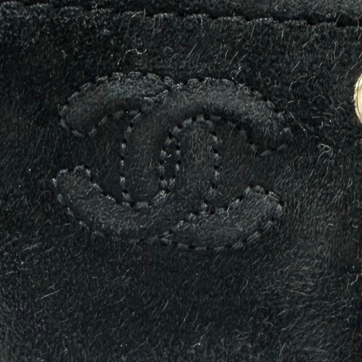 Great CHANEL Ankle boots COCO Mark embroidered sheepskin boots black 35 G33855
