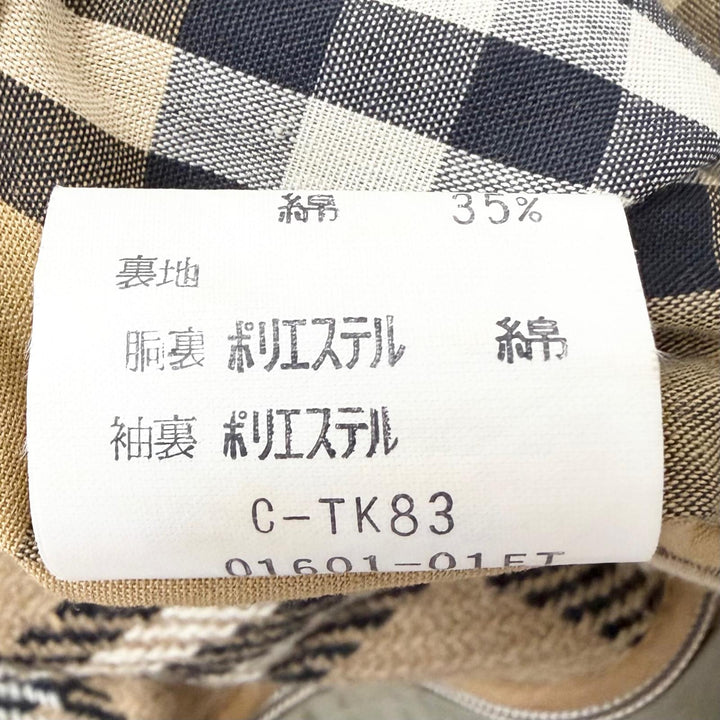 Great Burberrys coat Nova check pattern on the back with wool liner khaki