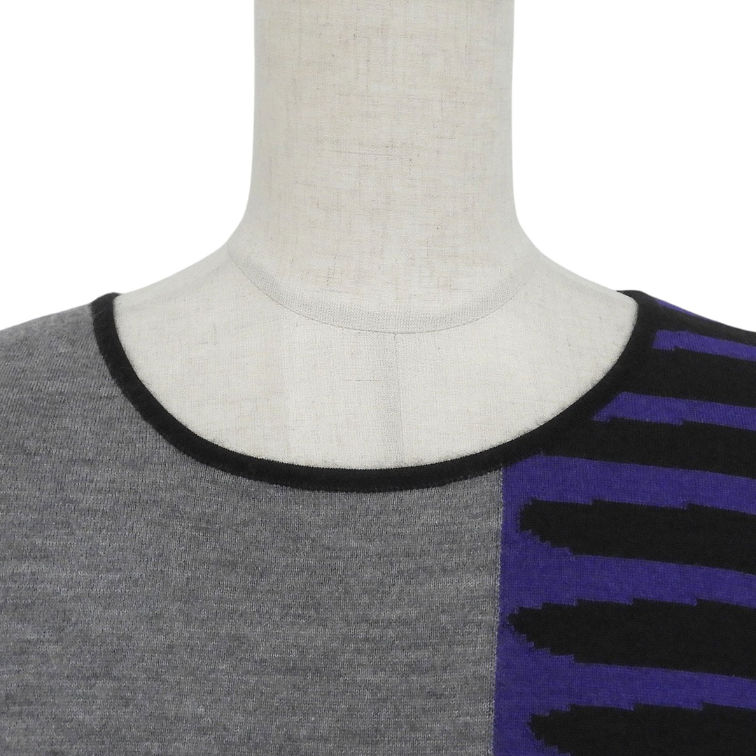 Excellent CHANEL knit COCO Mark embroidered logo sweater black 34 08A P33506