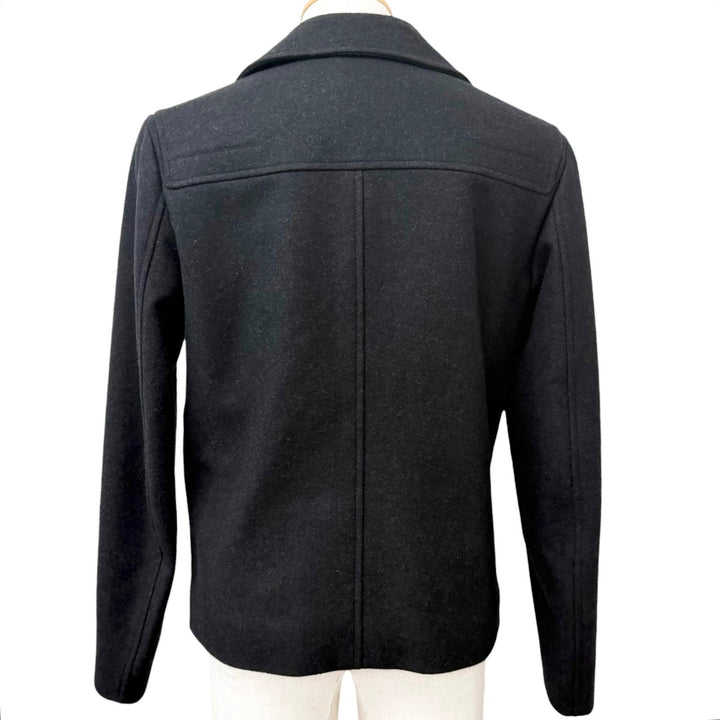 Great Dior HOMME pea coat Logo button double-breasted Charcoal gray