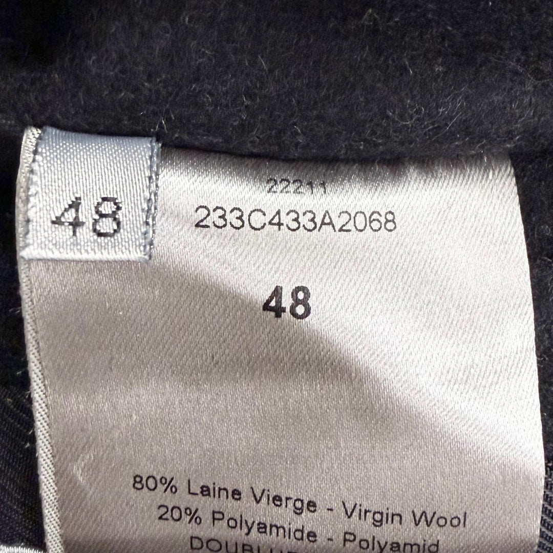 Great Dior HOMME pea coat Logo button double-breasted Charcoal gray