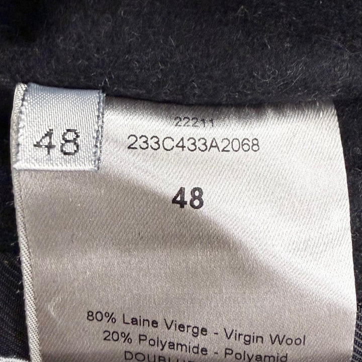 Great Dior HOMME pea coat Logo button double-breasted Charcoal gray