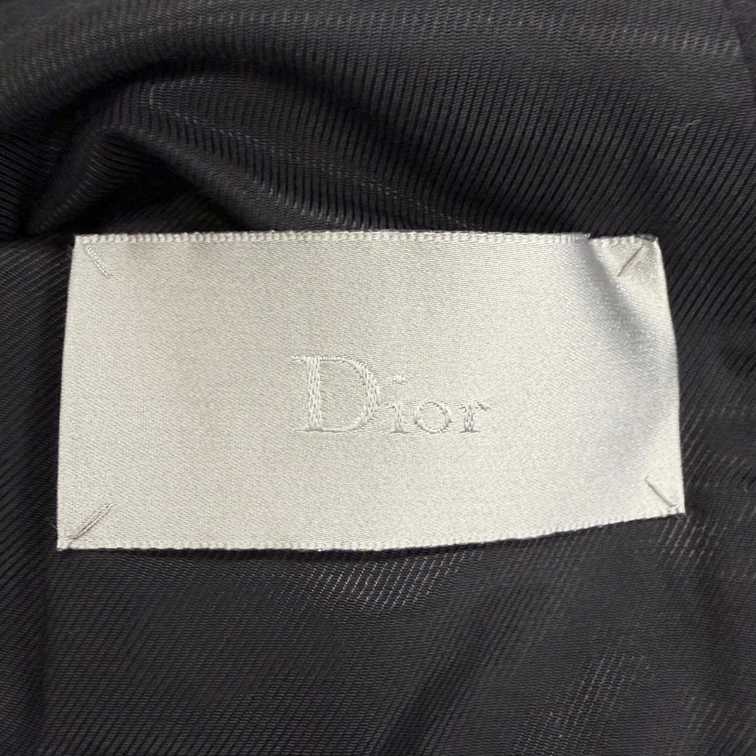 Great Dior HOMME pea coat Logo button double-breasted Charcoal gray