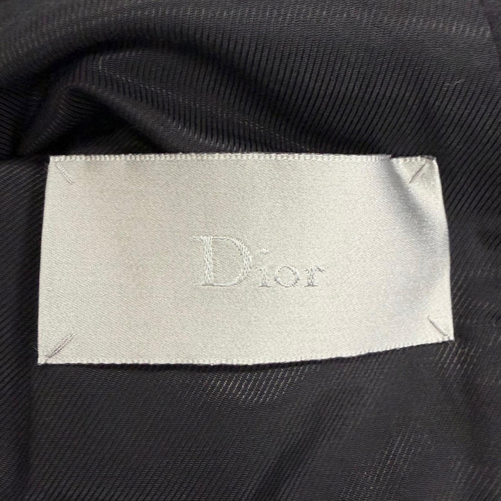 Great Dior HOMME pea coat Logo button double-breasted Charcoal gray