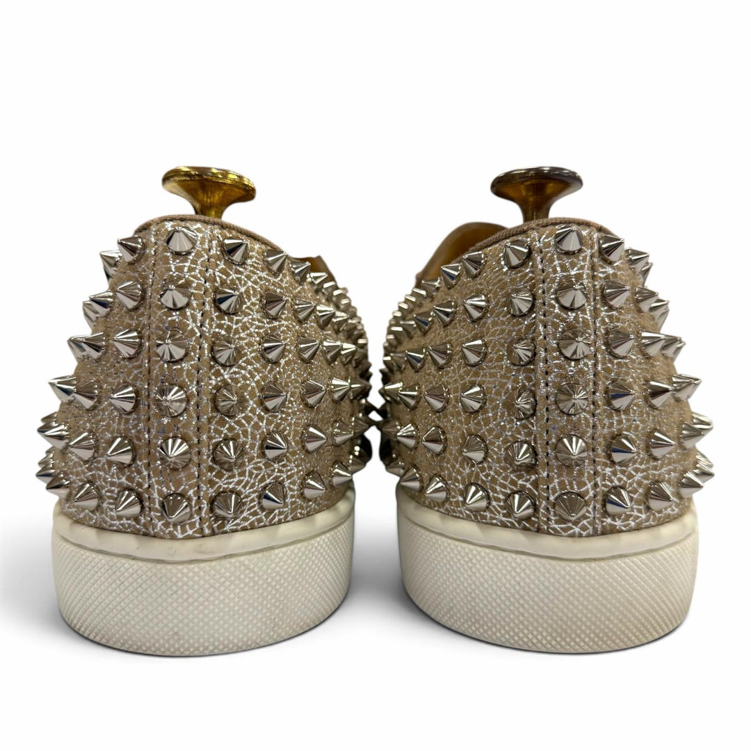 Great Christian Louboutin Slip-on spike stud sneakers Beige mens 42.5