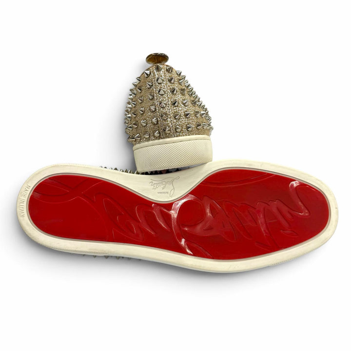 Great Christian Louboutin Slip-on spike stud sneakers Beige mens 42.5