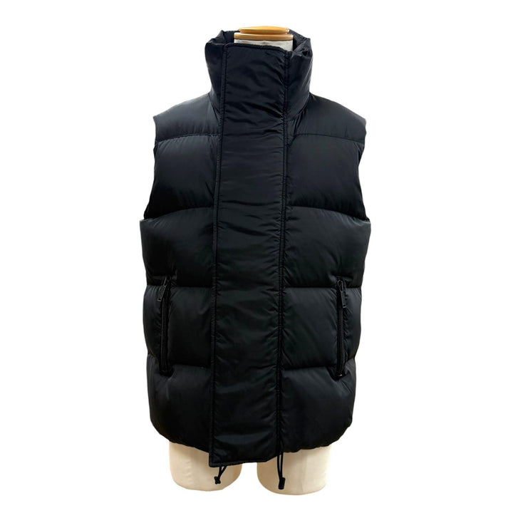 Great DSQUARED2 Down vest double zip up black polyester mens 46 S74FB0289