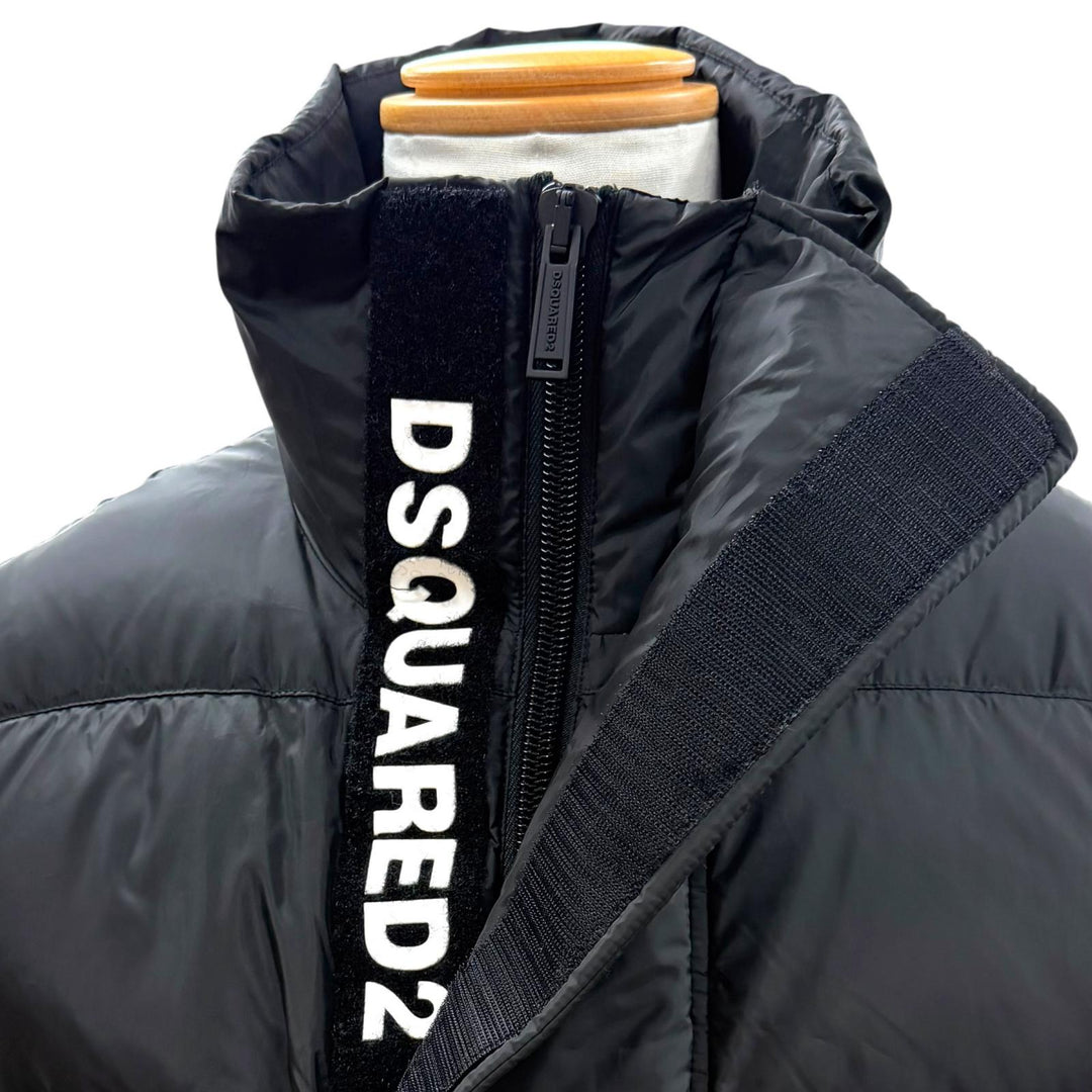 Great DSQUARED2 Down vest double zip up black polyester mens 46 S74FB0289