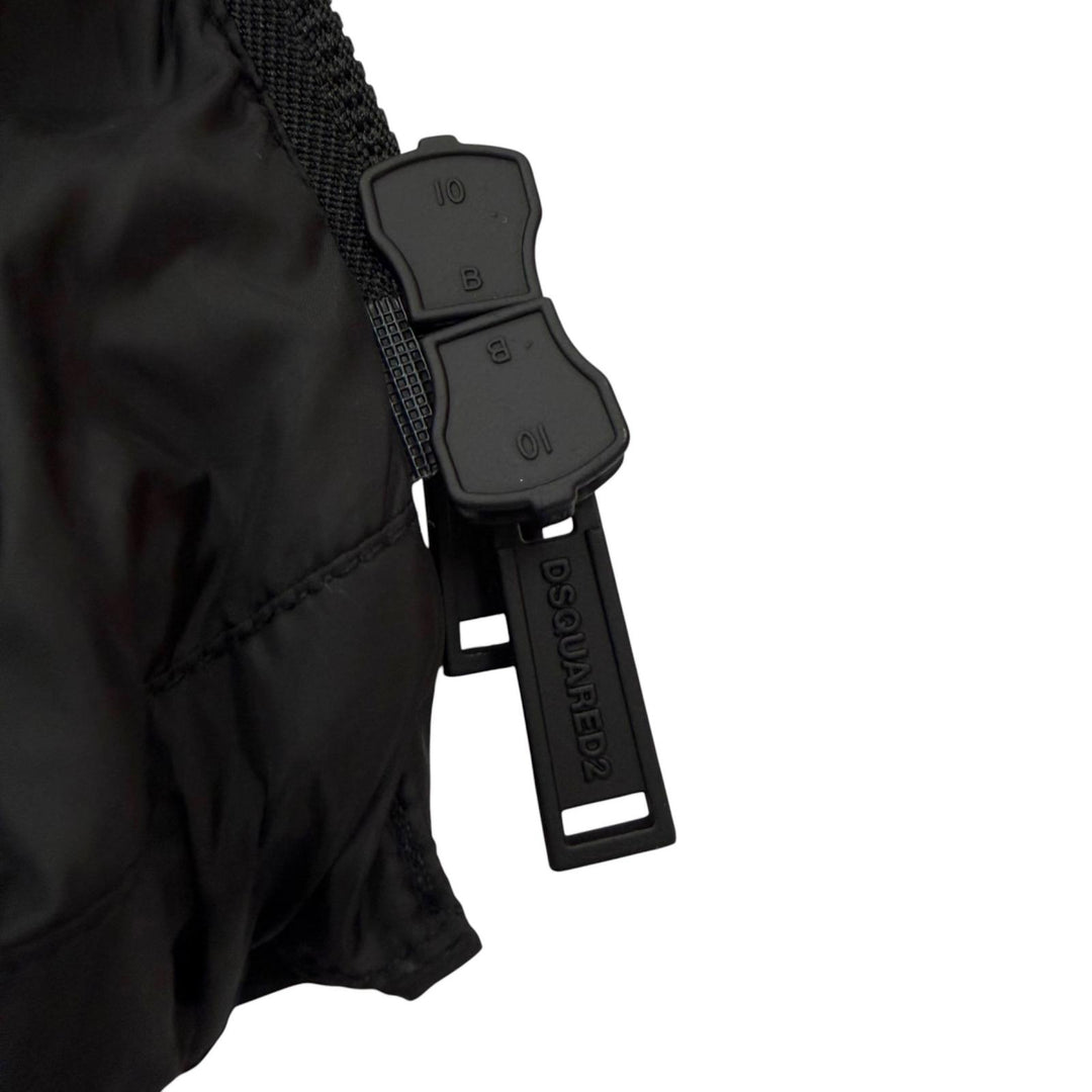 Great DSQUARED2 Down vest double zip up black polyester mens 46 S74FB0289