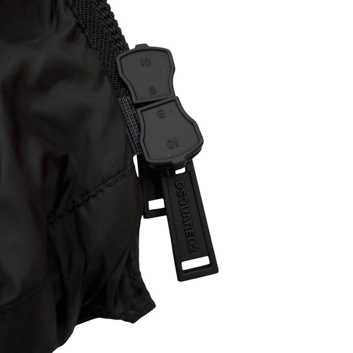 Great DSQUARED2 Down vest double zip up black polyester mens 46 S74FB0289