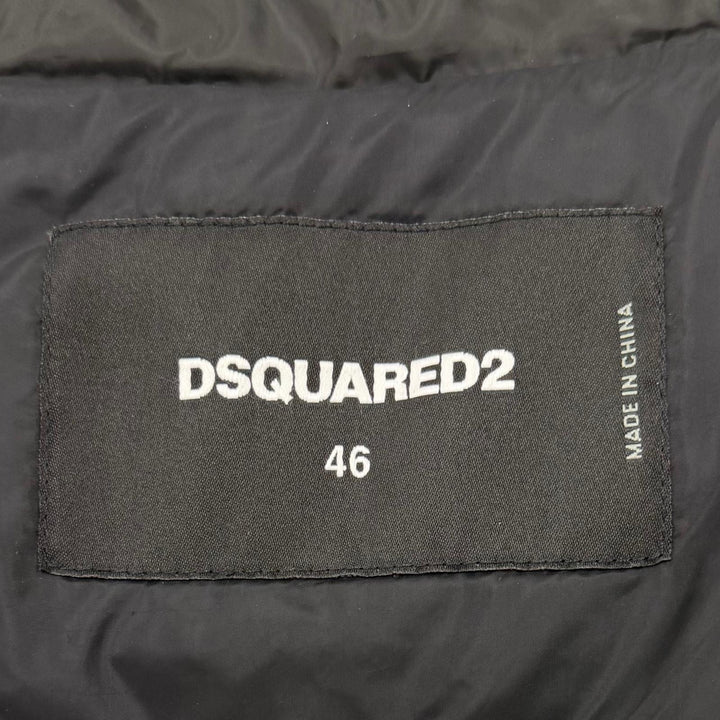 Great DSQUARED2 Down vest double zip up black polyester mens 46 S74FB0289