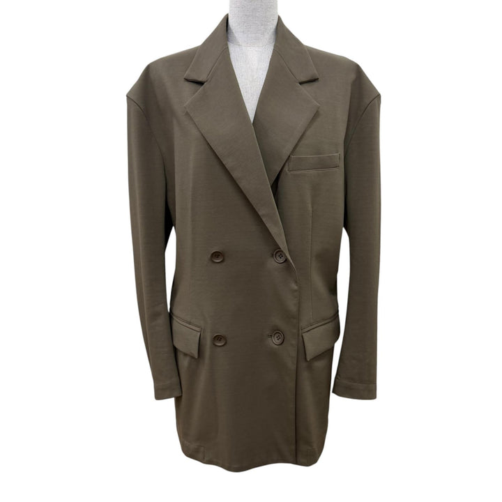 Great ISSEY MIYAKE coat SIMPLE ENSEMBLE khaki cotton Women 2 IM53JD224