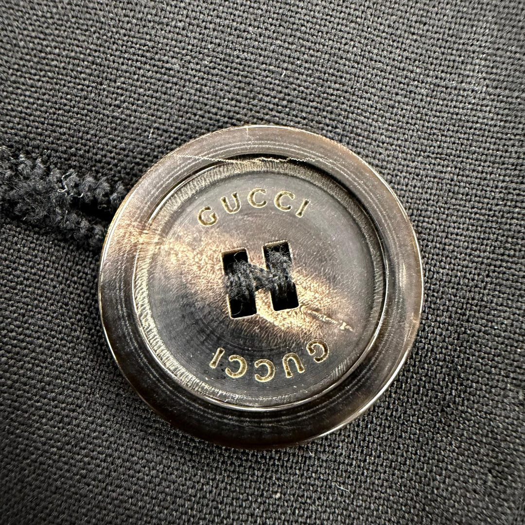Excellent GUCCI tailored jacket Tom Ford era logo button single black 40 092825