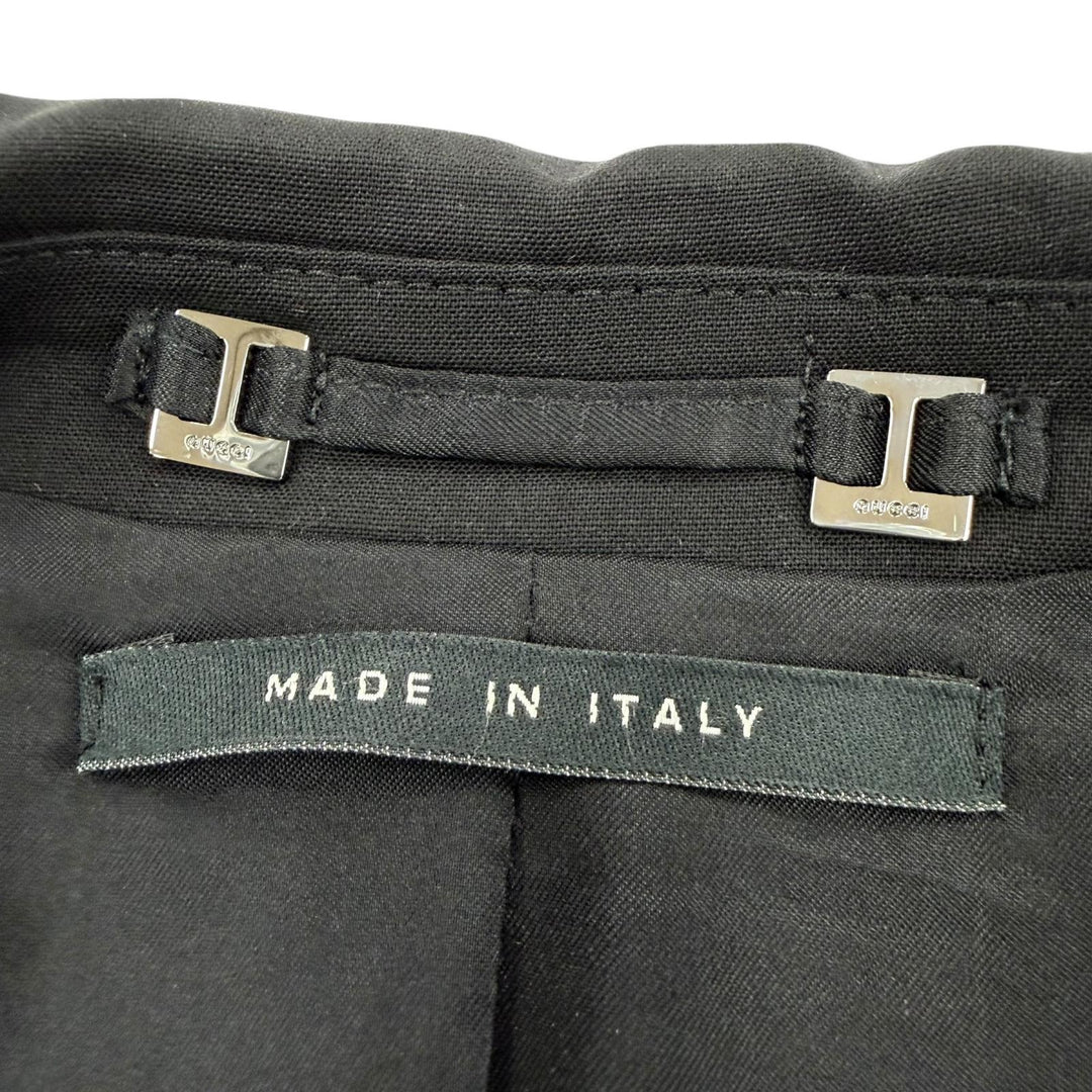 Excellent GUCCI tailored jacket Tom Ford era logo button single black 40 092825