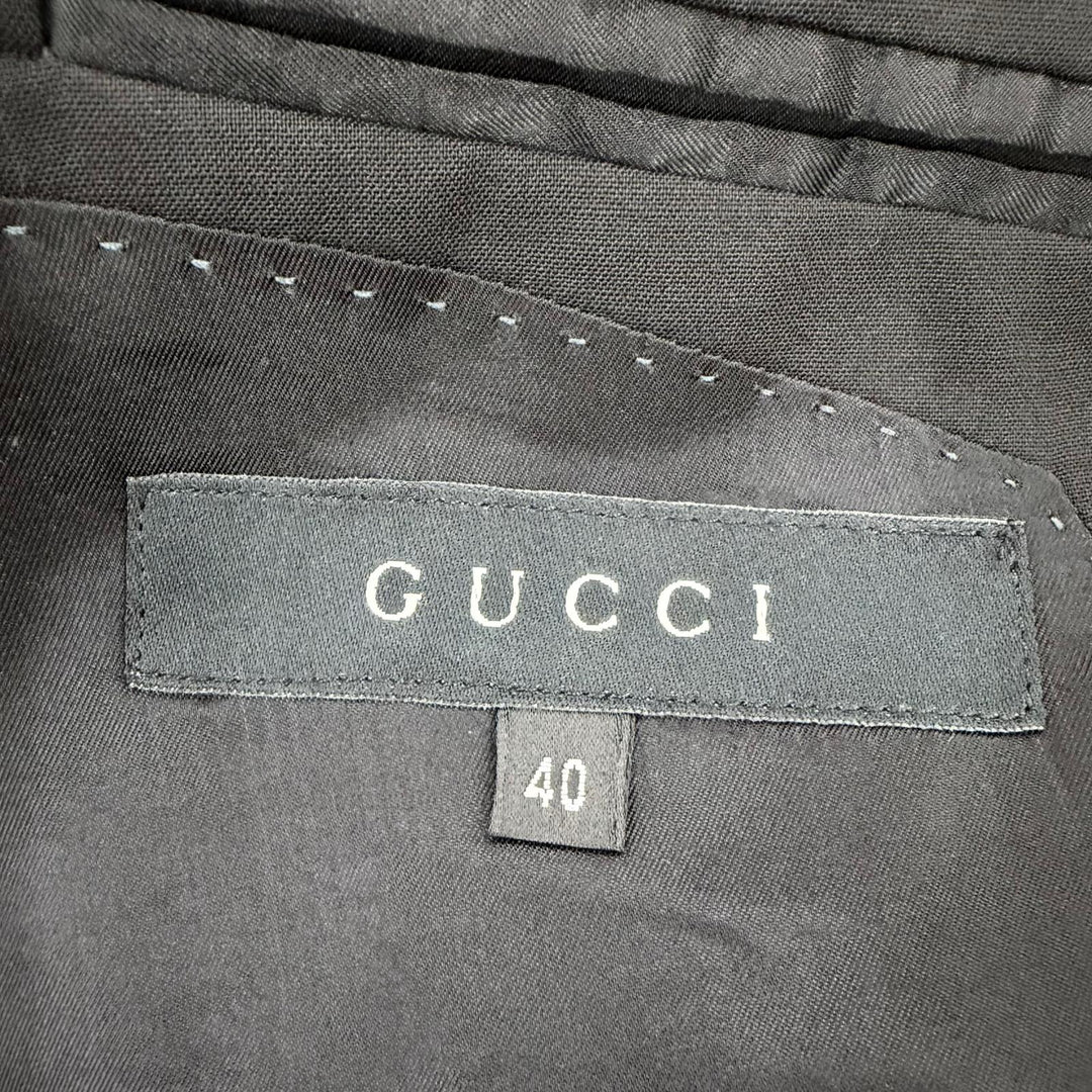 Excellent GUCCI tailored jacket Tom Ford era logo button single black 40 092825