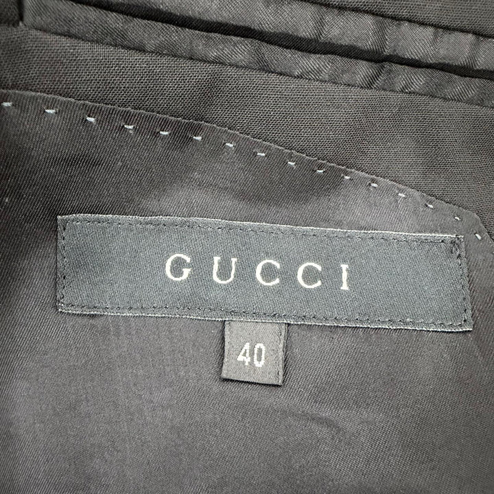 Excellent GUCCI tailored jacket Tom Ford era logo button single black 40 092825