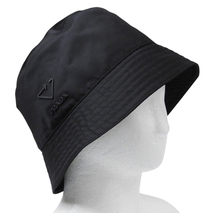 Great PRADA hat Re-Nylon bucket hat bucket black recycled L 2HC137