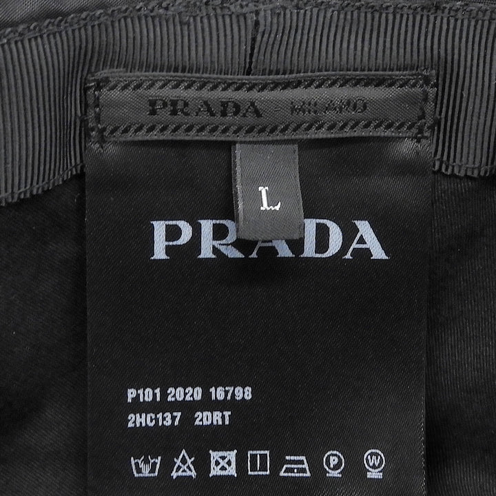 Great PRADA hat Re-Nylon bucket hat bucket black recycled L 2HC137