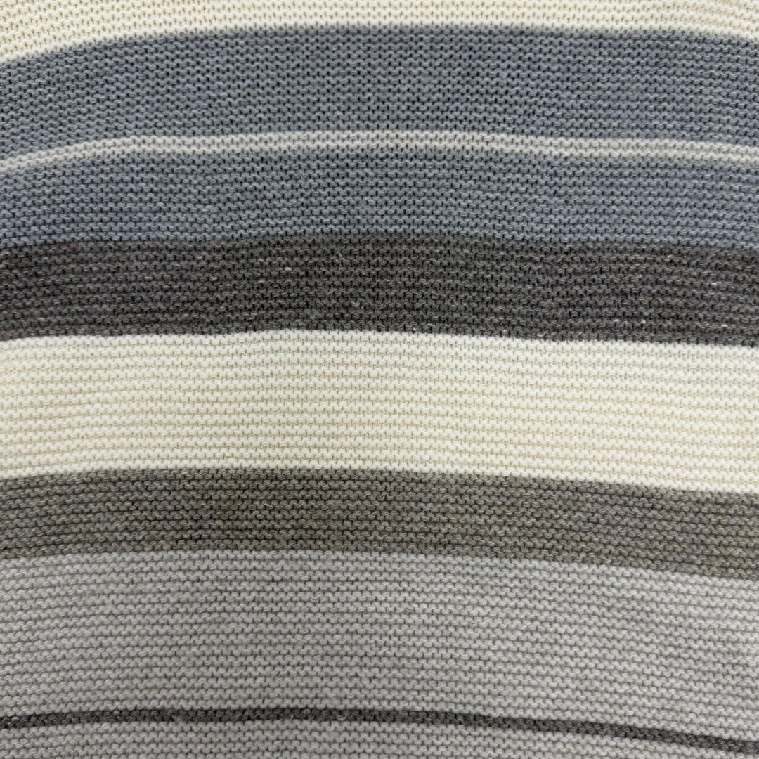 Excellent Loro Piana knit Striped Pattern Long-Sleeve Turtleneck cashmere 42