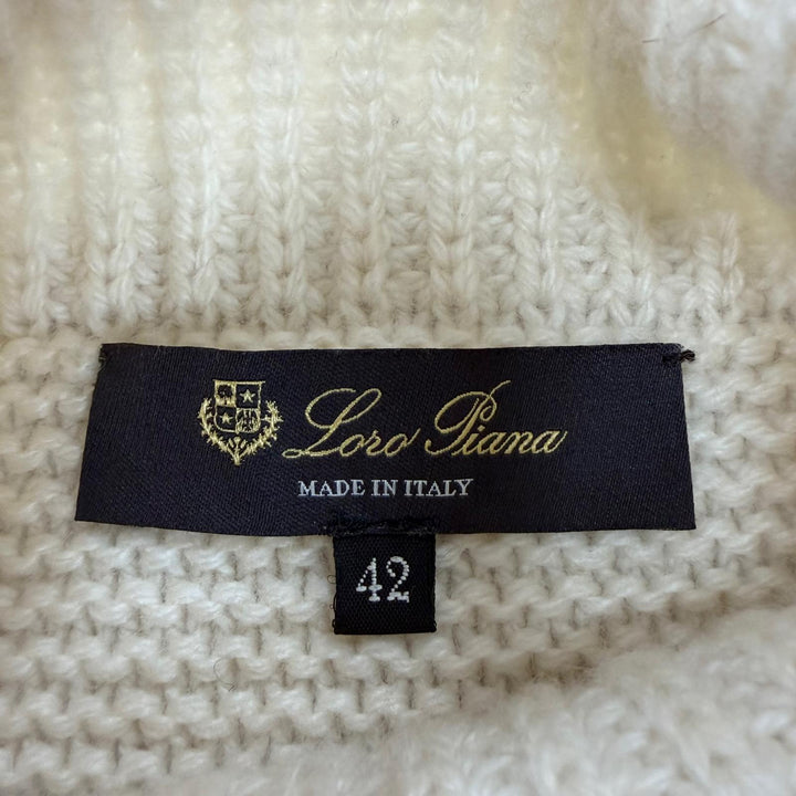 Excellent Loro Piana knit Striped Pattern Long-Sleeve Turtleneck cashmere 42