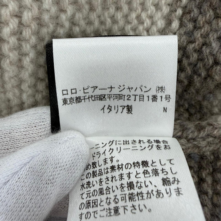 Excellent Loro Piana knit Striped Pattern Long-Sleeve Turtleneck cashmere 42