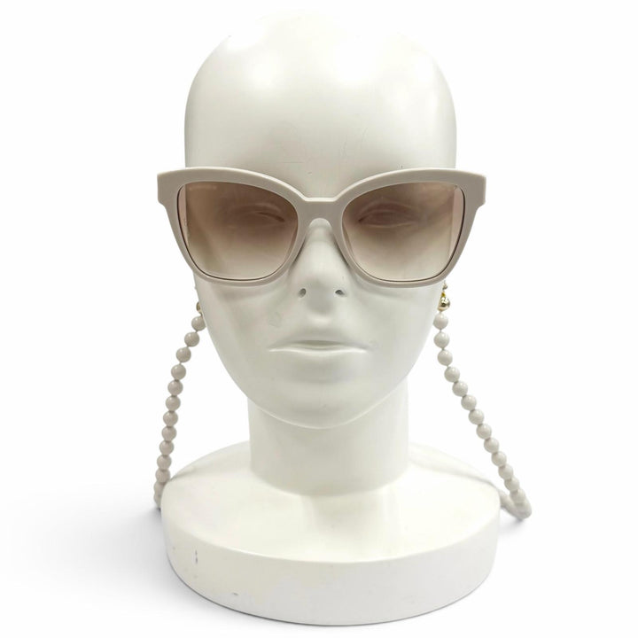 Excellent CHANEL sunglasses COCO Mark Ball Chain included light beige 5487-A