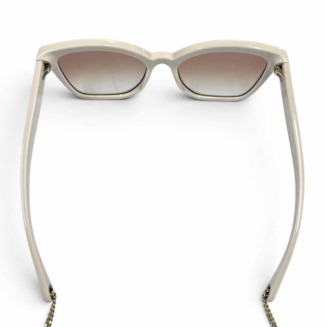 Excellent CHANEL sunglasses COCO Mark Ball Chain included light beige 5487-A